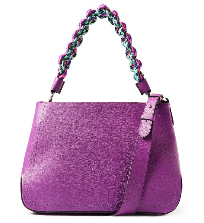 Bolsa Tiracolo Roxa Couro Tereza Grande Corda
