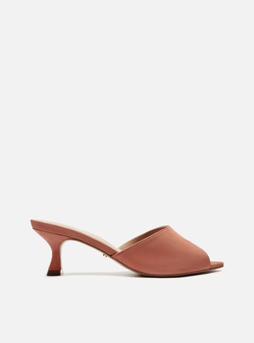 Mule Marrom Nobuck Bico Folha