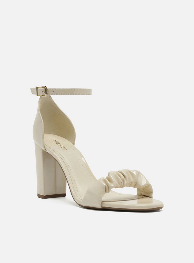 Sandália Verniz Soft Salto Bloco Alto Branco