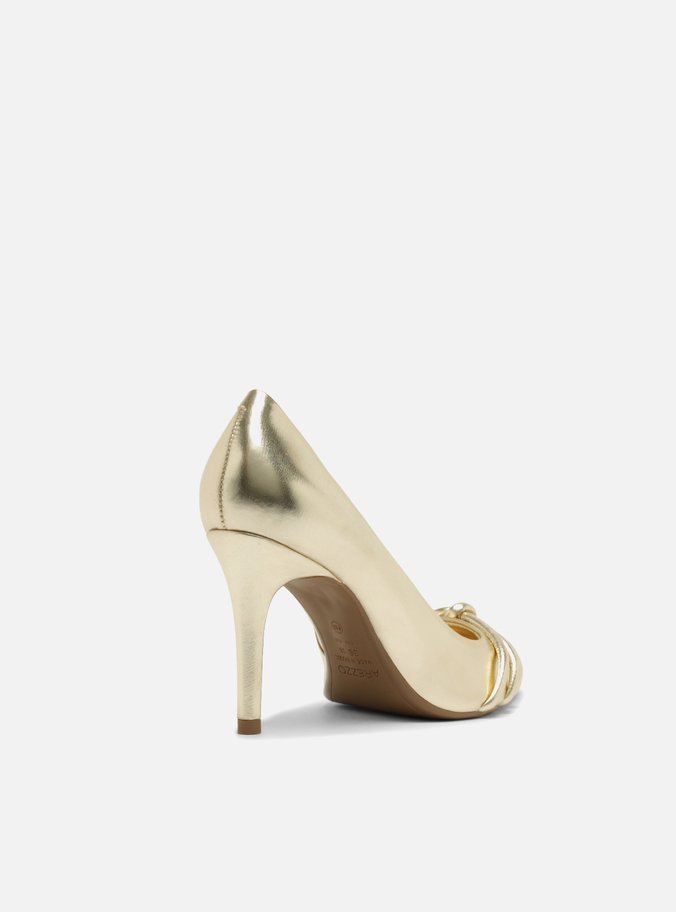 Scarpin Prata Verniz Salto Fino Tiras