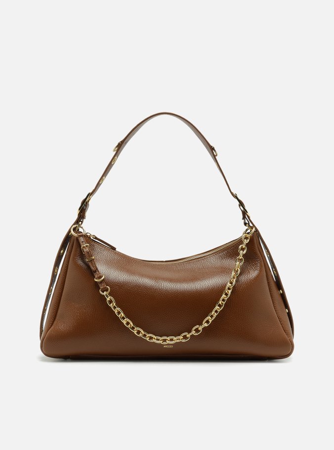Bolsa Tiracolo Marrom Couro Grande Bag Charm
