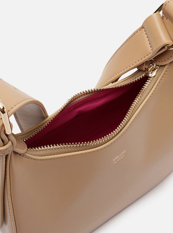 Bolsa Hobo Bege Média Tira Longa