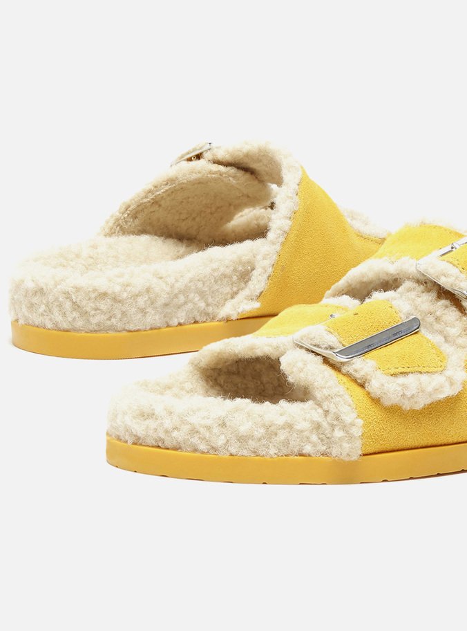 Sandália Salto Rasteiro Amarelo