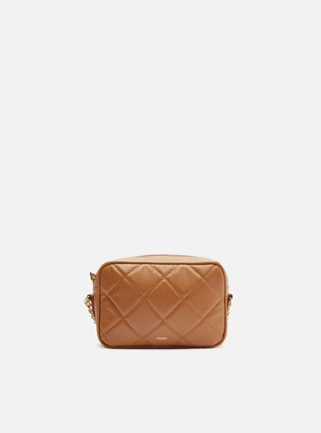 Bolsa Tiracolo Marrom Couro Matelassê Pequena
