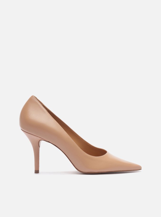 Scarpin Nude Camurça Salto Fino