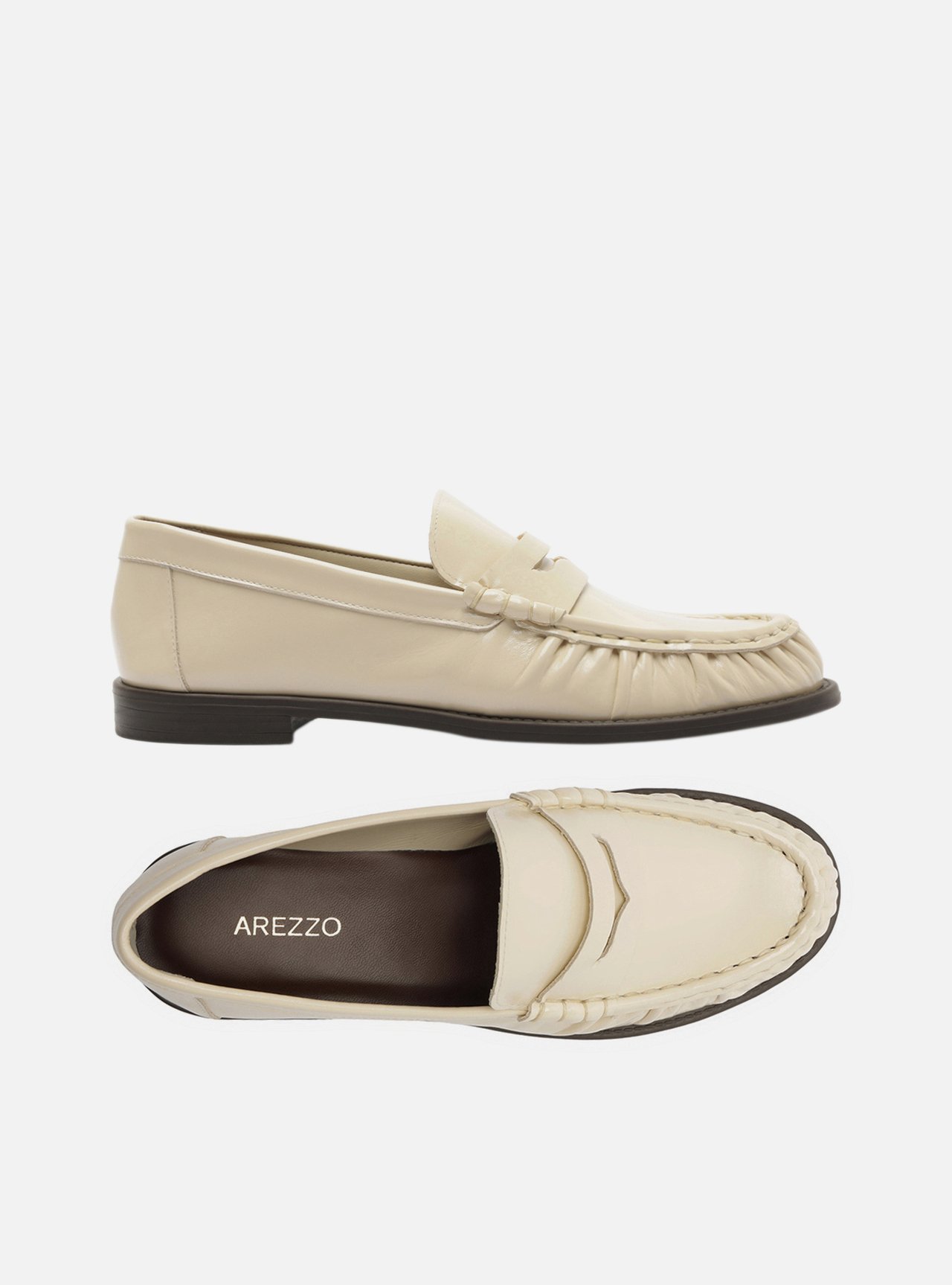 Mocassim Off White Couro Acamurçado — foto 5