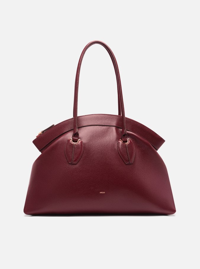 Bolsa Shopping Vermelha Couro Grande Moderna