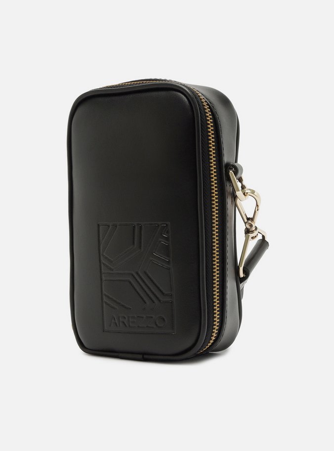 Mini Bag Preta Porta-Celular Carimbo