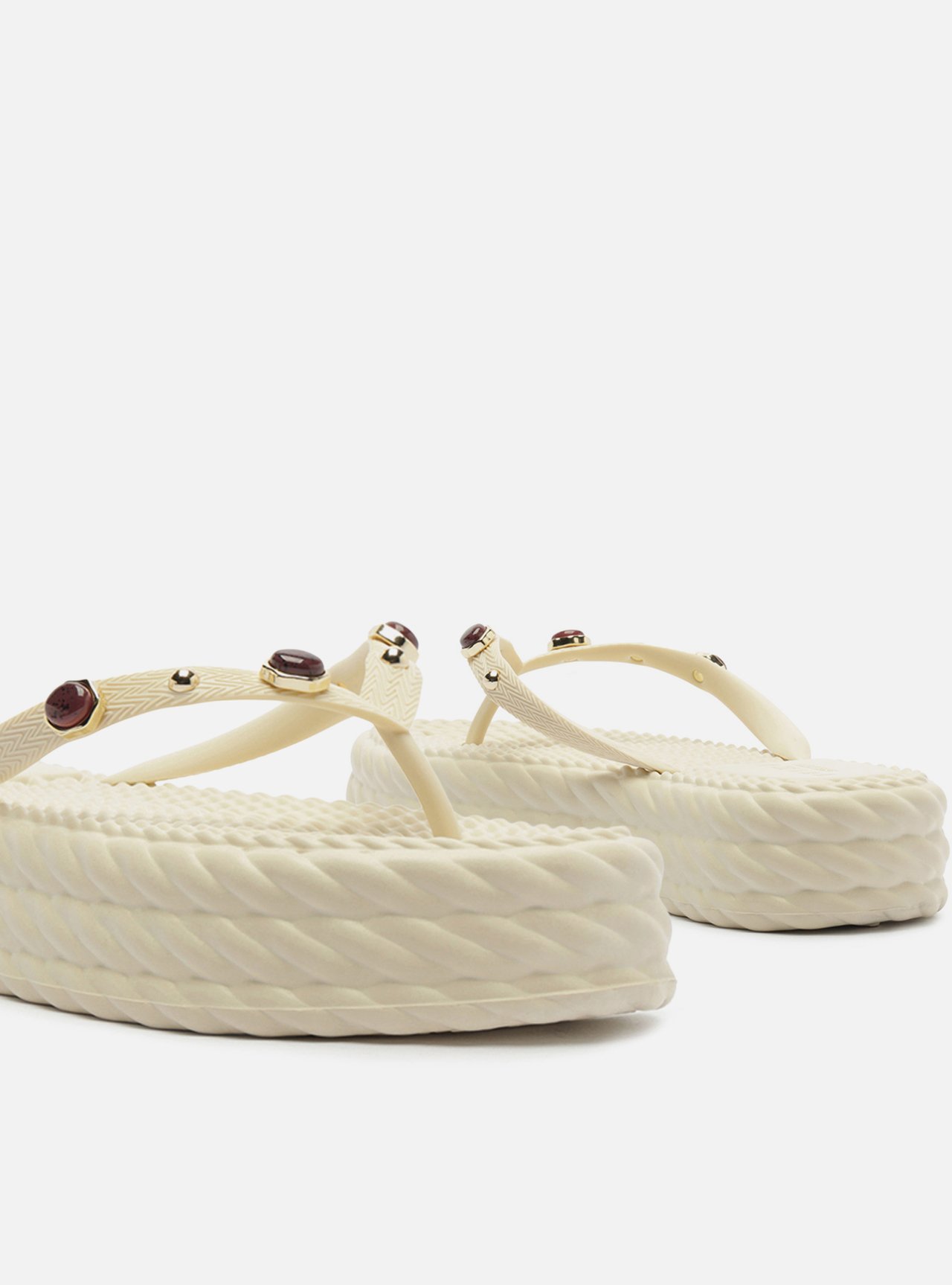 Chinelo Off White Flatform Marrocos Pedras Brizza — foto 4