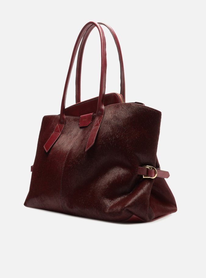 Bolsa Shopping Vermelha Pelo Couro Grande