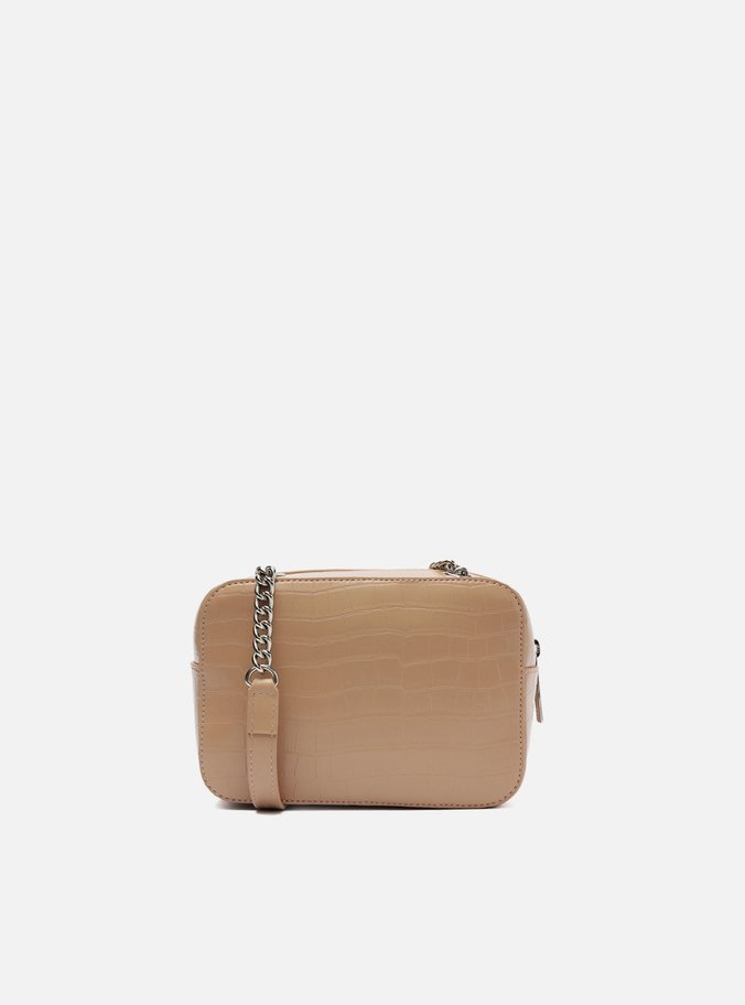 Bolsa Tiracolo Bege Croco Pequena Barbicacho