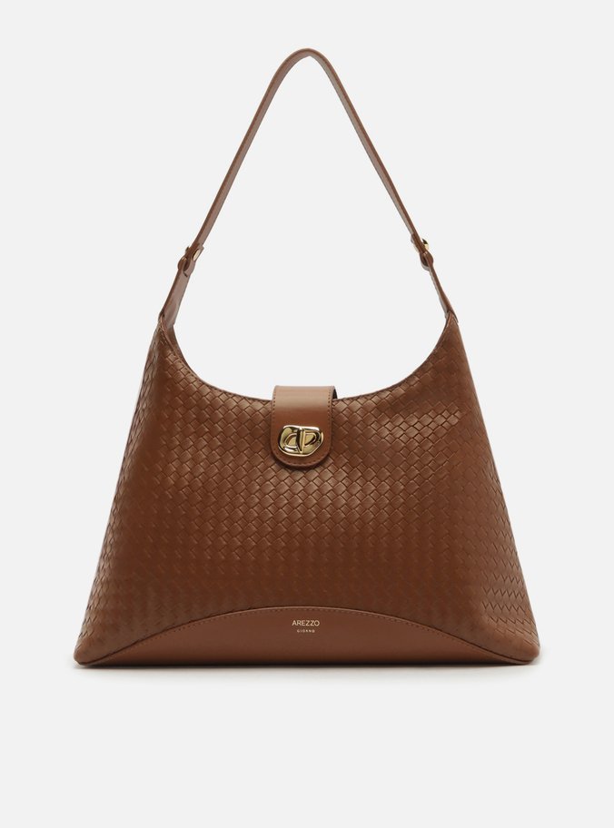 Bolsa Hobo Marrom Grande Tressê Metal Orgânico