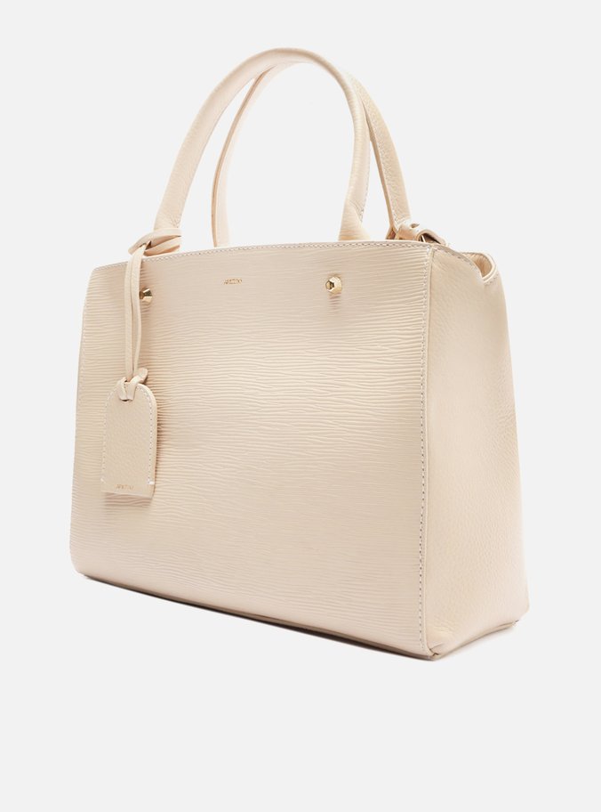 Bolsa Tote Branca Milky Couro Wave Bella Média