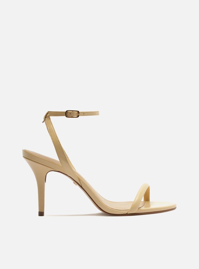 Sandália Nude Salto Fino Fivela