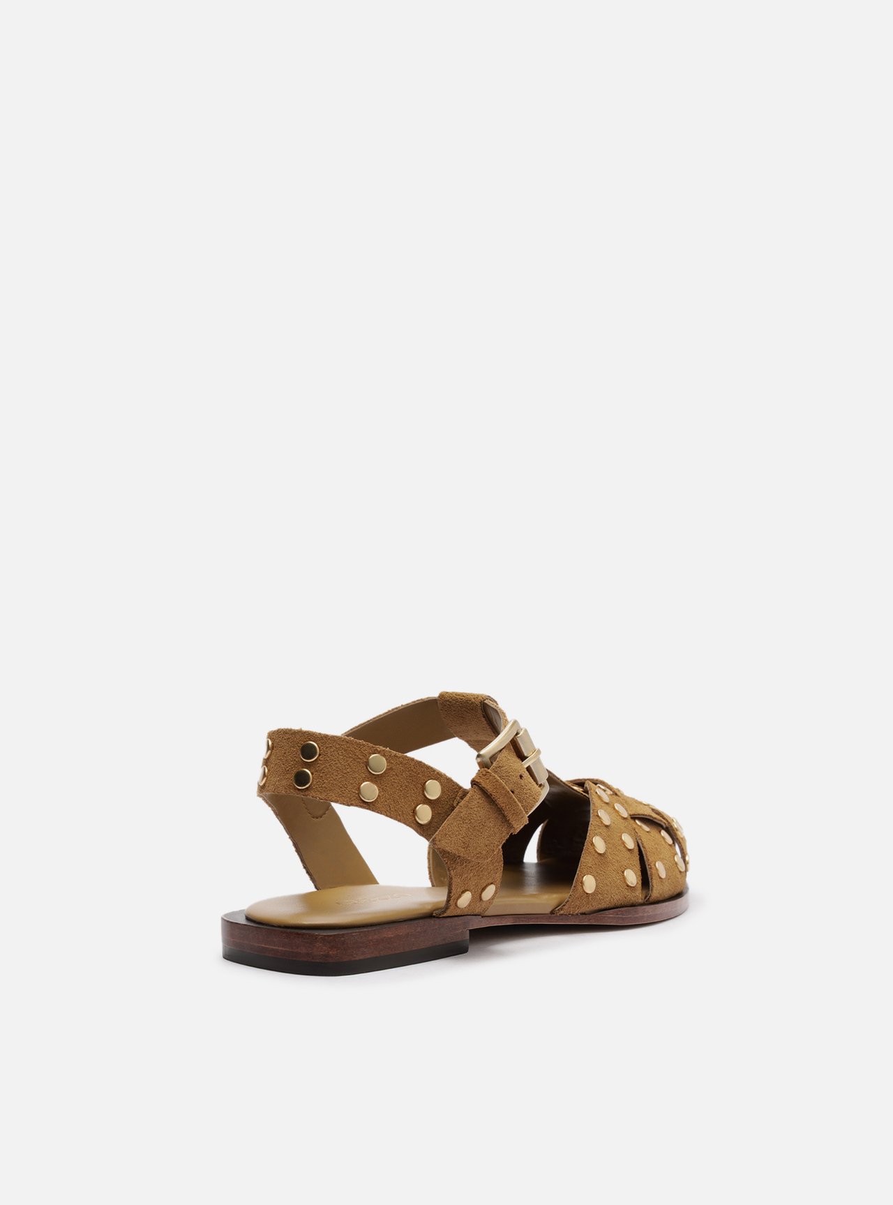 Sandália Bege Suede Rebites Fisherman — foto 4