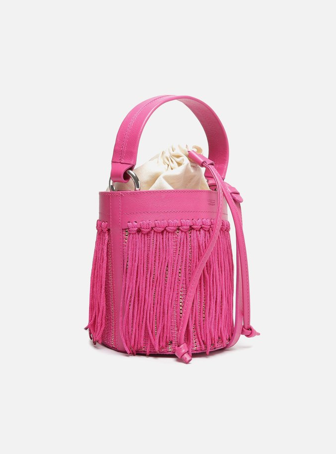 Bolsa Bucket Rosa Franjas Luci Média