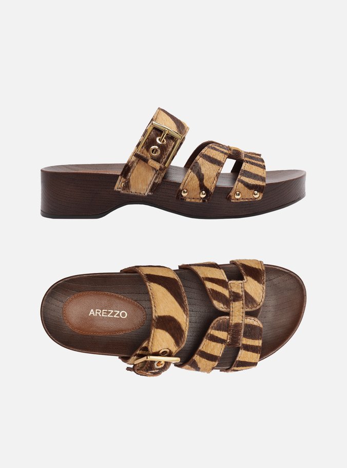 Sandália Clog Animal Print Flatform Lauren