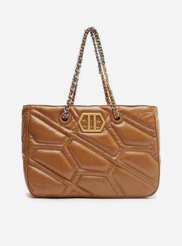 Bolsa Shopping Marrom Nut Couro Emma Grande