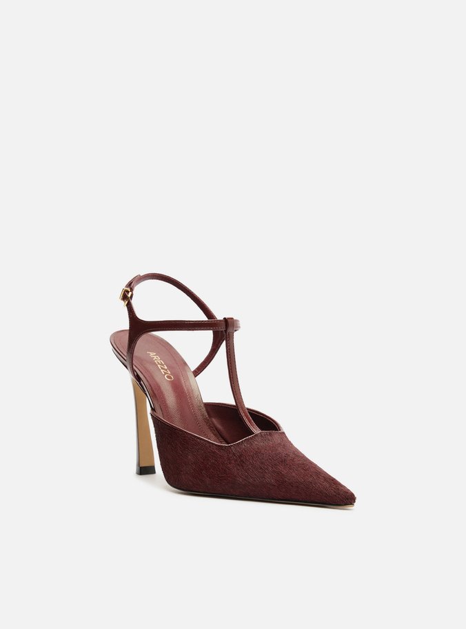 Scarpin Vermelho Pelo Salto Alto Aberto Telma