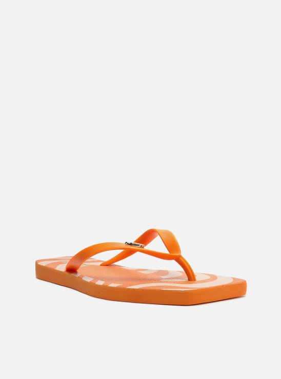 Chinelo de Dedo Laranja Estampado Square e Bag Brizza