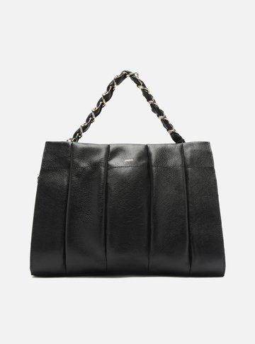 Bolsa Tote Preta Couro Milano Grande