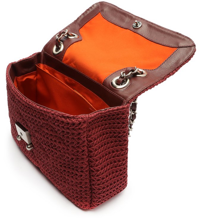 Bolsa Tiracolo Vermelho Vinho Couro Mizz Média