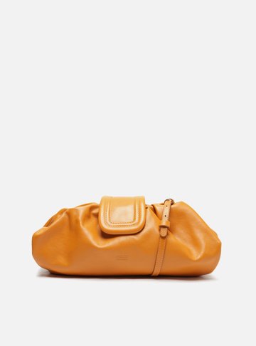 Bolsa Tiracolo Laranja Couro Fiore Grande
