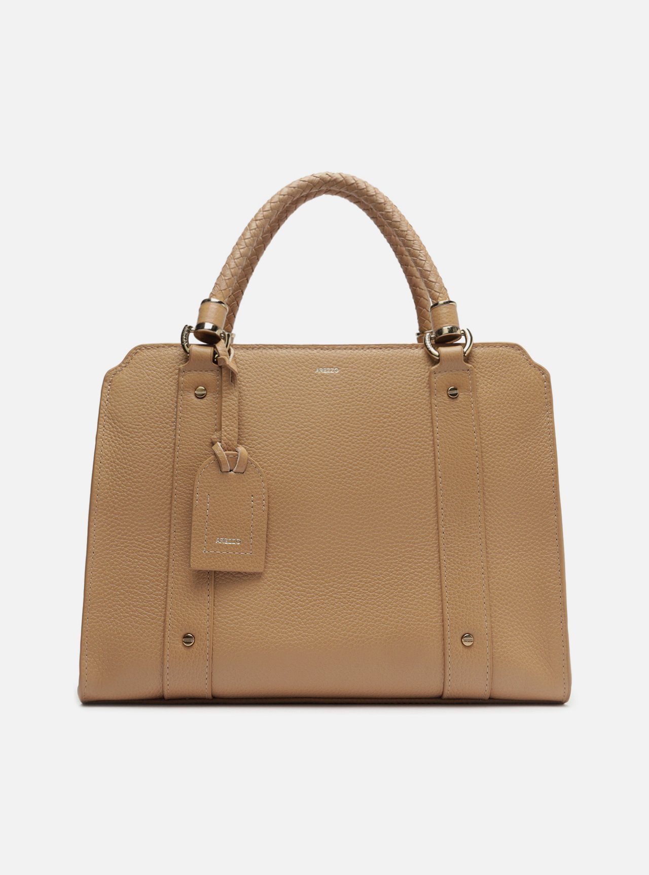Bolsa Tote Bege Couro Piazza Grande — foto 1