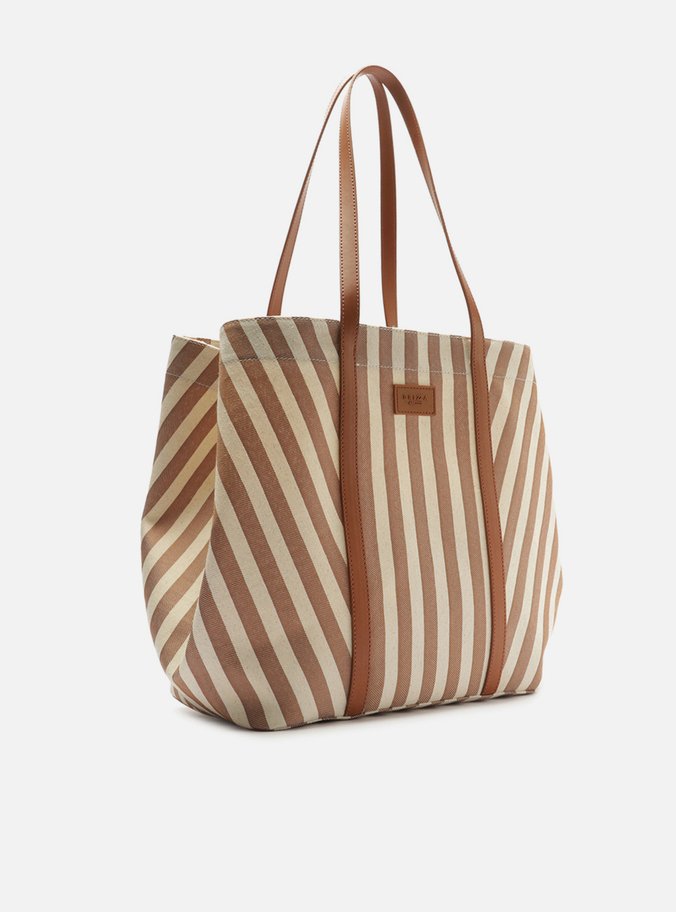 Bolsa Shopping Grande Marrom Listras
