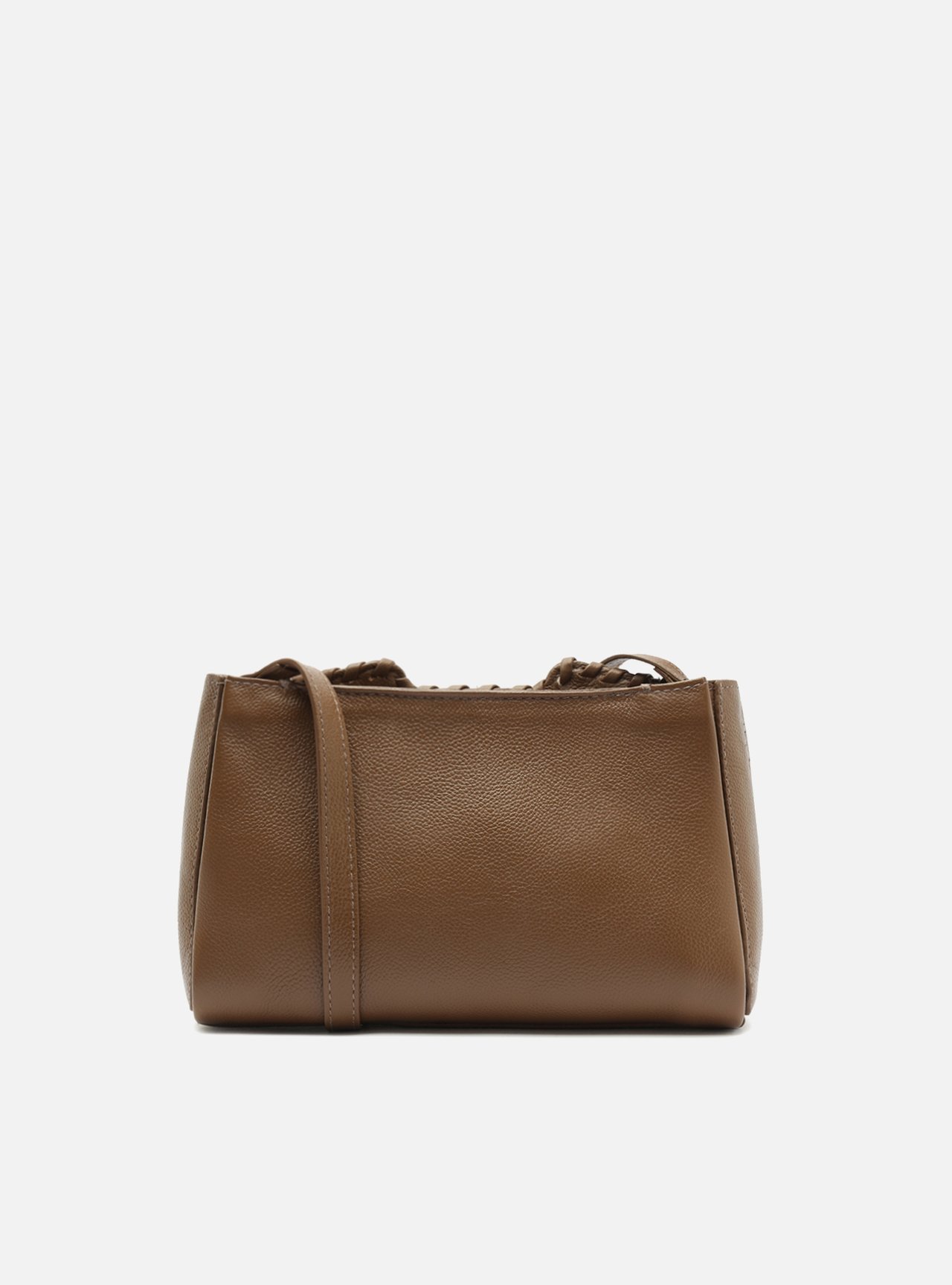 Bolsa Tiracolo Marrom Couro Média Acamurçada — foto 3