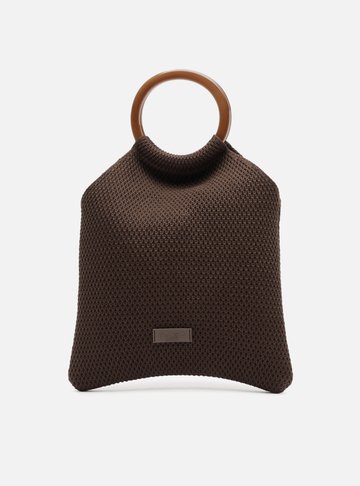 Clutch Marrom Crochê Argolas Brizza