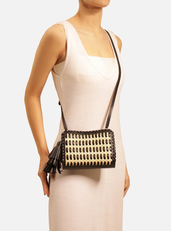 Bolsa Clutch Preta Palha Celina