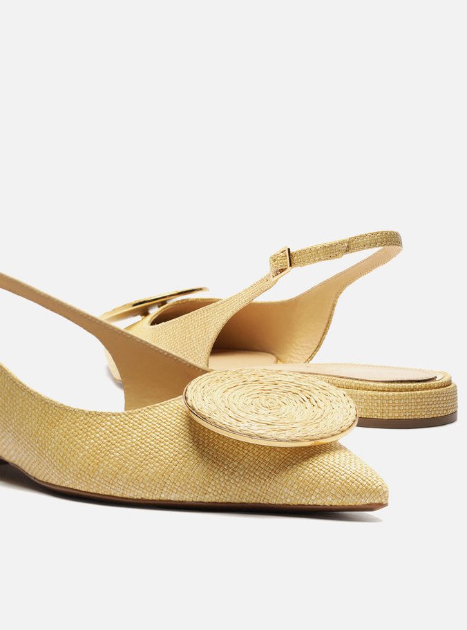 Sapatilha Bege Ráfia Slingback Circle