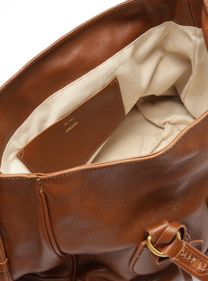 Bolsa Tote Caramelo Couro Média Cadeado