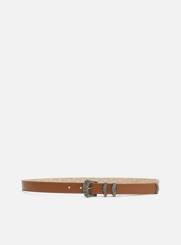Cinto Marrom Couro Fivela Folk