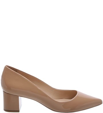 Scarpin Verniz Bloco Baixo Urban Nude Vintage