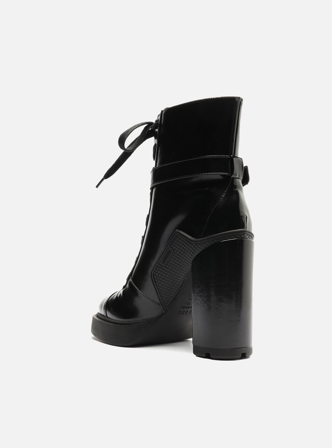 Bota Preta Verniz Salto Alto
