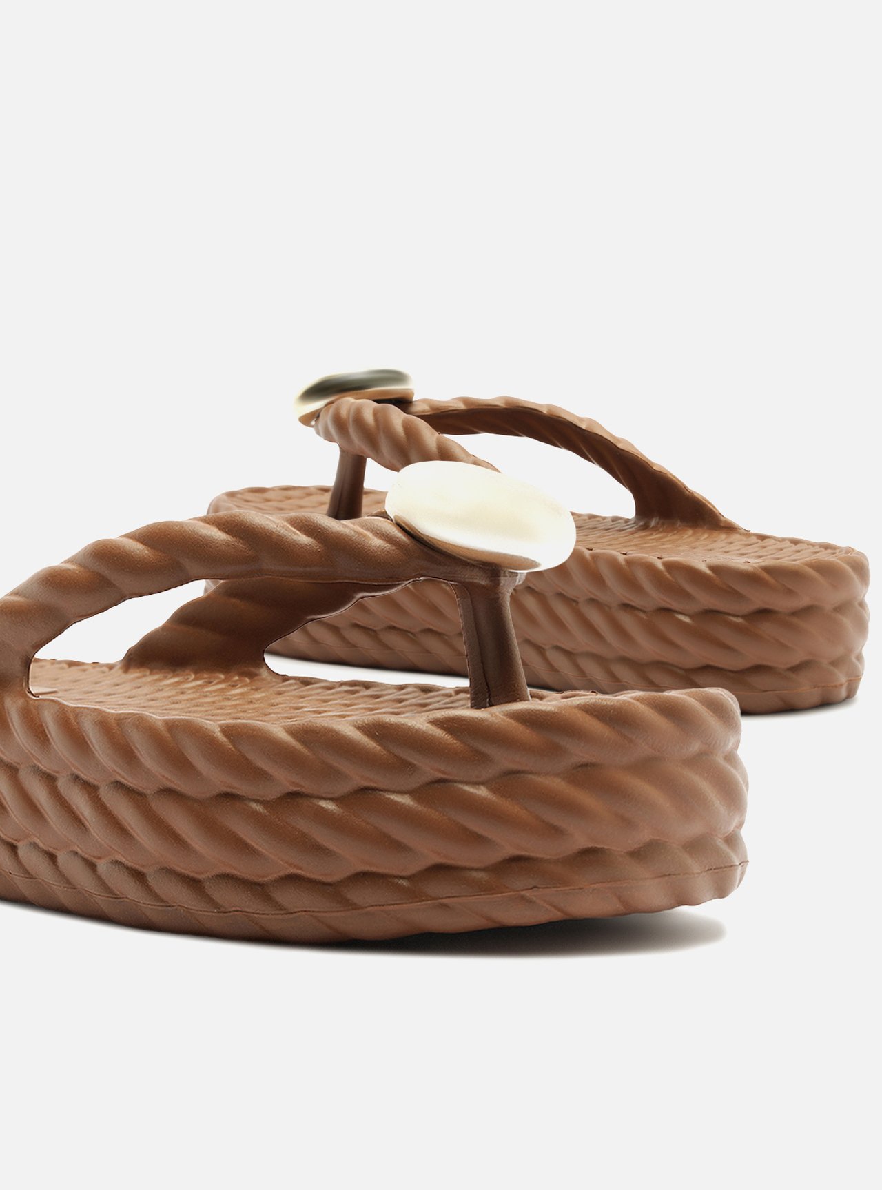 Sandália Marrom Flatform Marrocos Mid Metal — foto 4