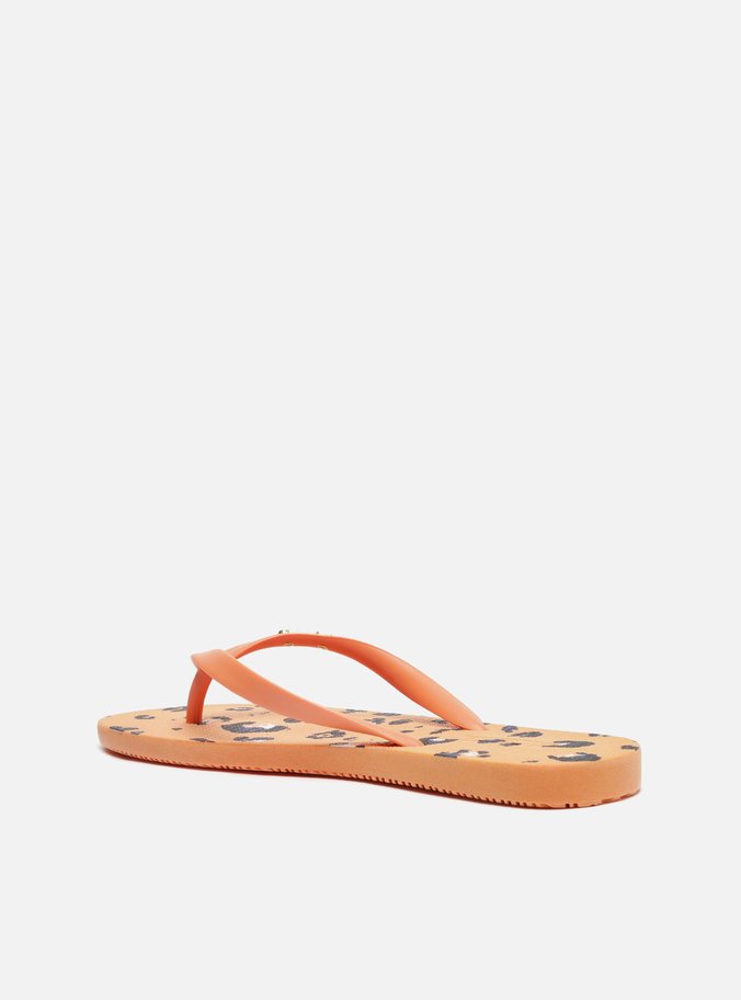 Chinelo de Dedo Animal Print Laranja Brizza