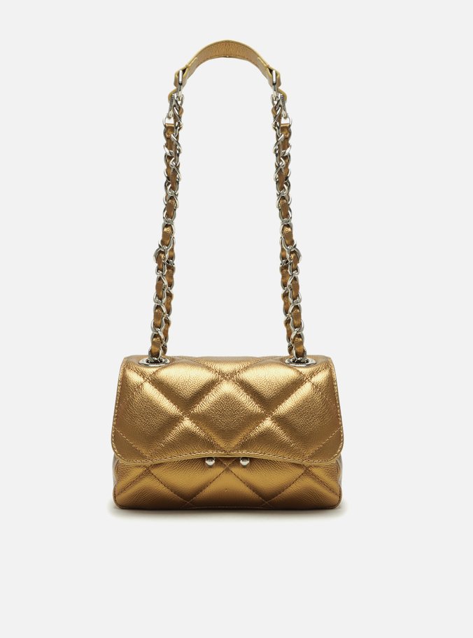 Bolsa Tiracolo Bronze Couro Mizz Pequena