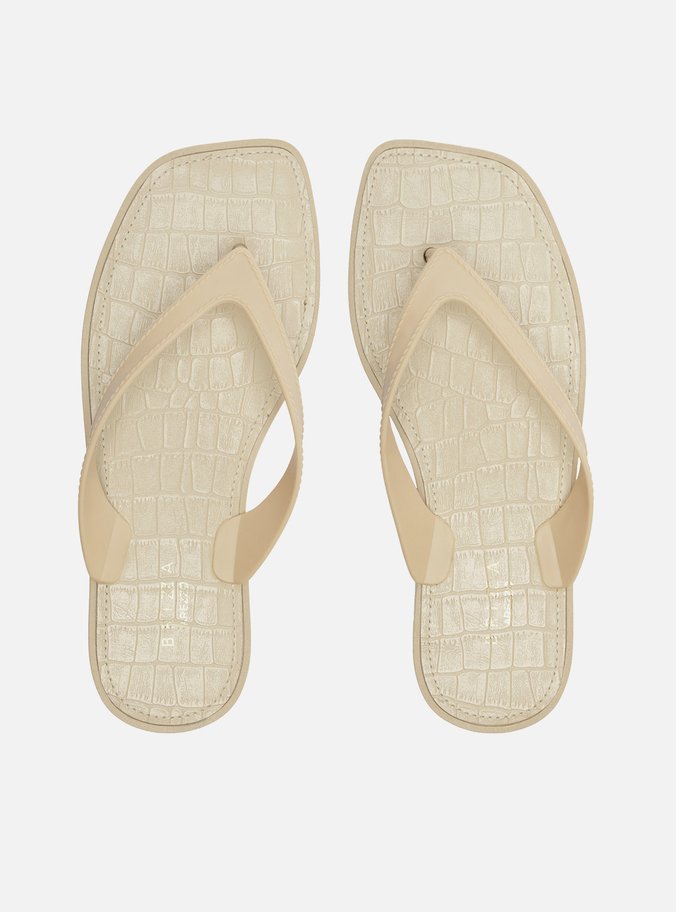 Chinelo de Dedo Branco Croco Rivieira Square