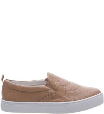 Tênis Slip On Couro Monograma Canvas  Nude Vintage