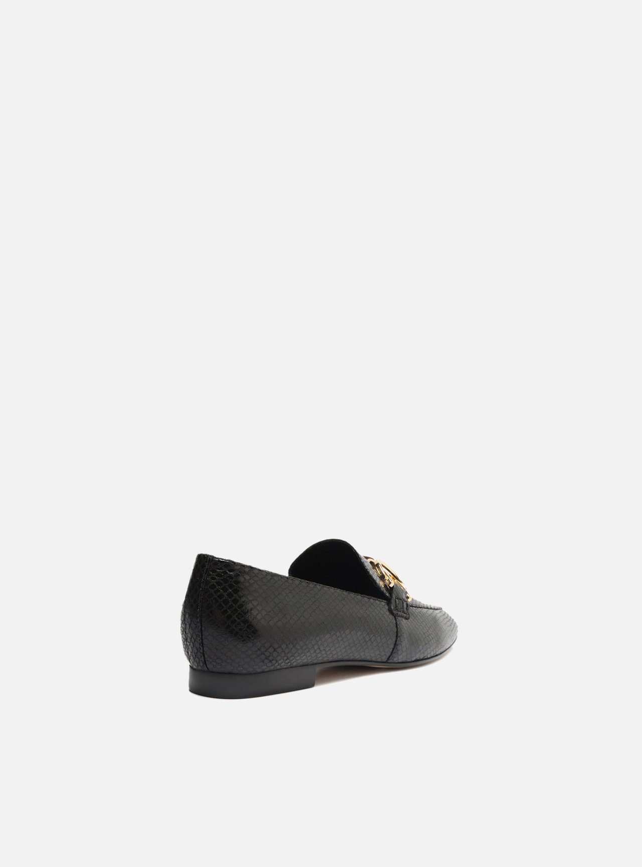 Mocassim Preto Snake Bico Redondo Classy — foto 3