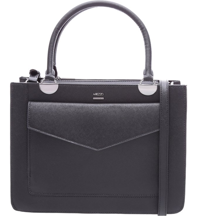 Bolsa Tote Grande Ferrara Bolso Frontal Preto