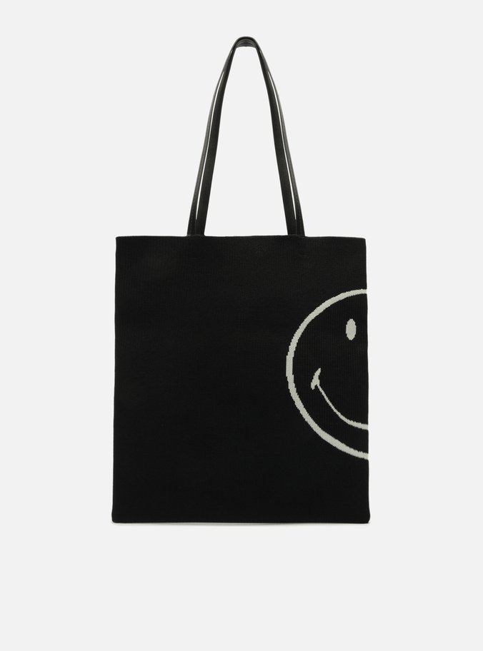 Bolsa Shopping Preta Crochê Rio Grande Smiley