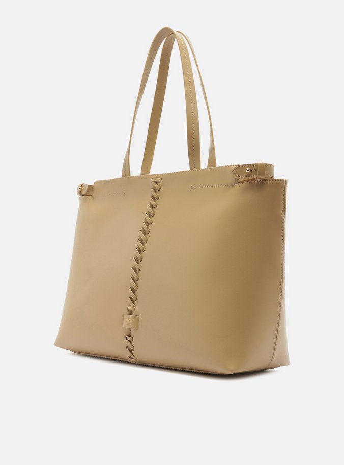 Bolsa Shopping Bege Giorno Grande Trançado