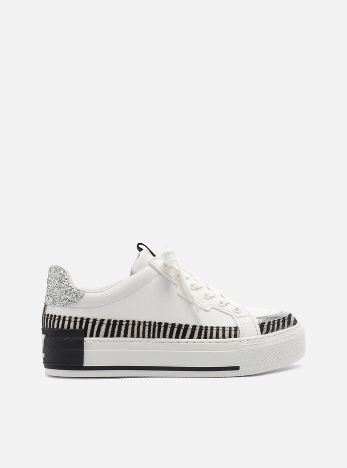 Tênis Branco Animal Print Flatform