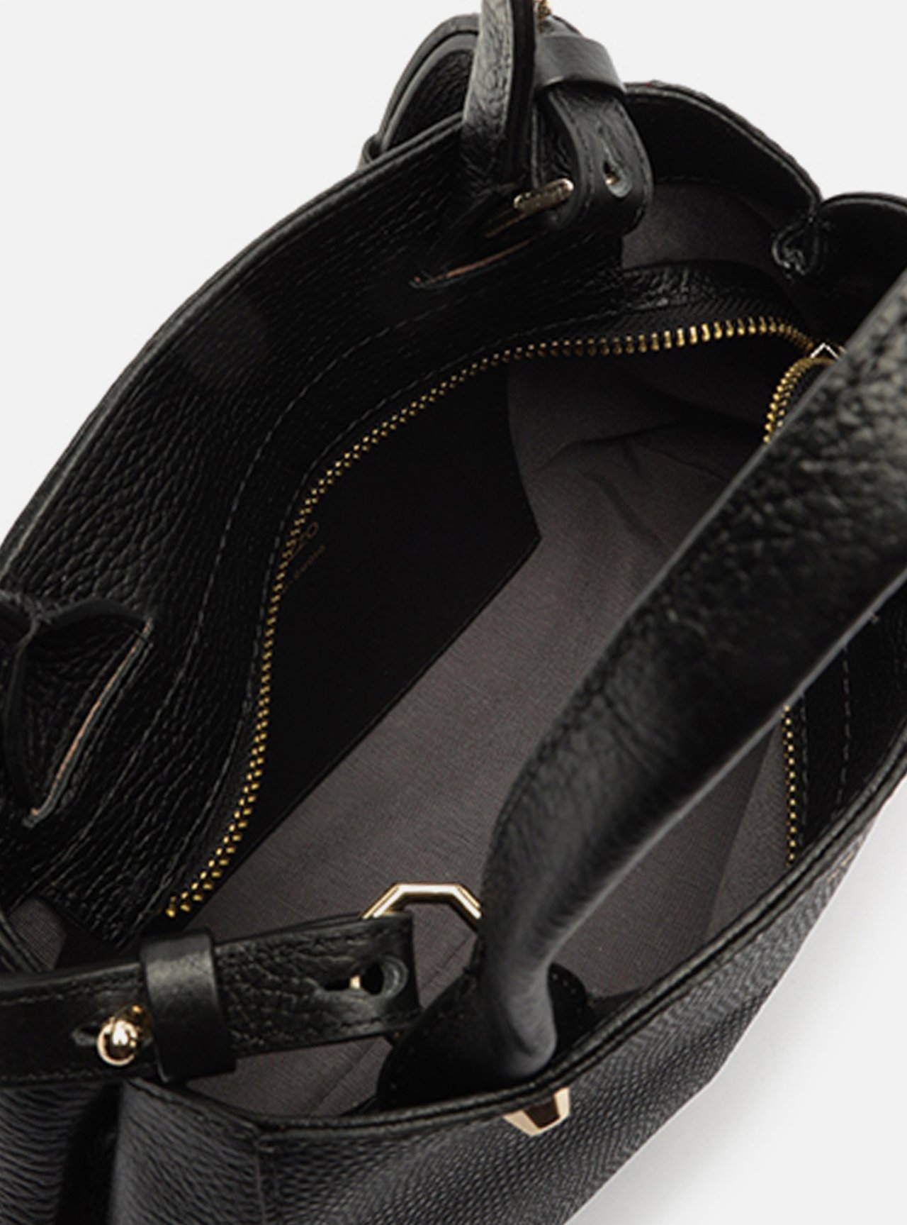 Bolsa Tote Preta Couro Bella Pequena — foto 4