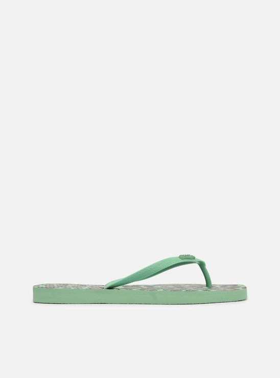Chinelo de Dedo Animal Print Verde Brizza