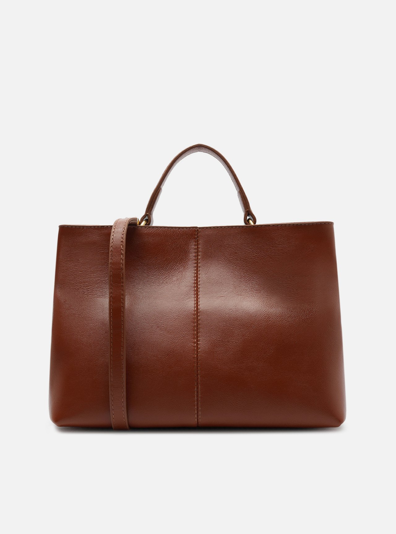 Bolsa Tote Marrom Couro Helena Grande — foto 3